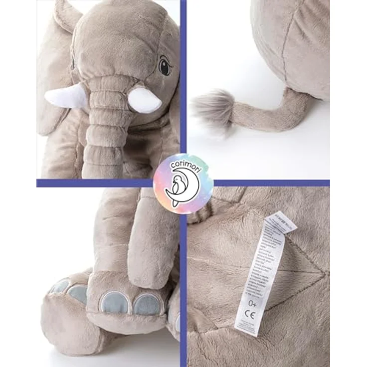 Corimori 60cm Elefant Kuscheltier I extra Flauschiges, XXL Plüschtier (Grau - Pip der Elefant) – Bild 5