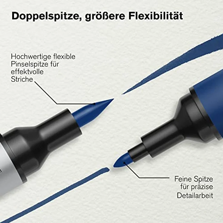 Winsor & Newton 0290167​ ProMarker Aquarellmarker - 2 Spitzen, Pinsel- und feiner Spitze, lichtecht, hochpigmentierte Aquarellfarben für Kalligrafie, Zeichnungen, 12 Farben Set Landschaftsfarben – Bild 4
