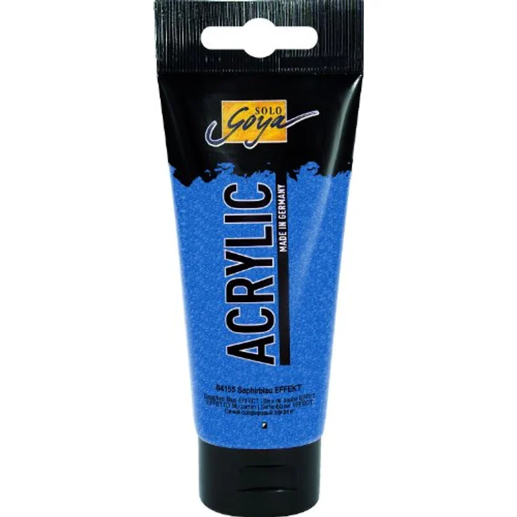 KREUL Solo Goya Acrylic 100 ml Tube, saphirblaue Acrylfarbe in Studienqualität, auf Wasserbasis, mit Glitzereffekt, schnell trocknend und gut deckend – Bild 1