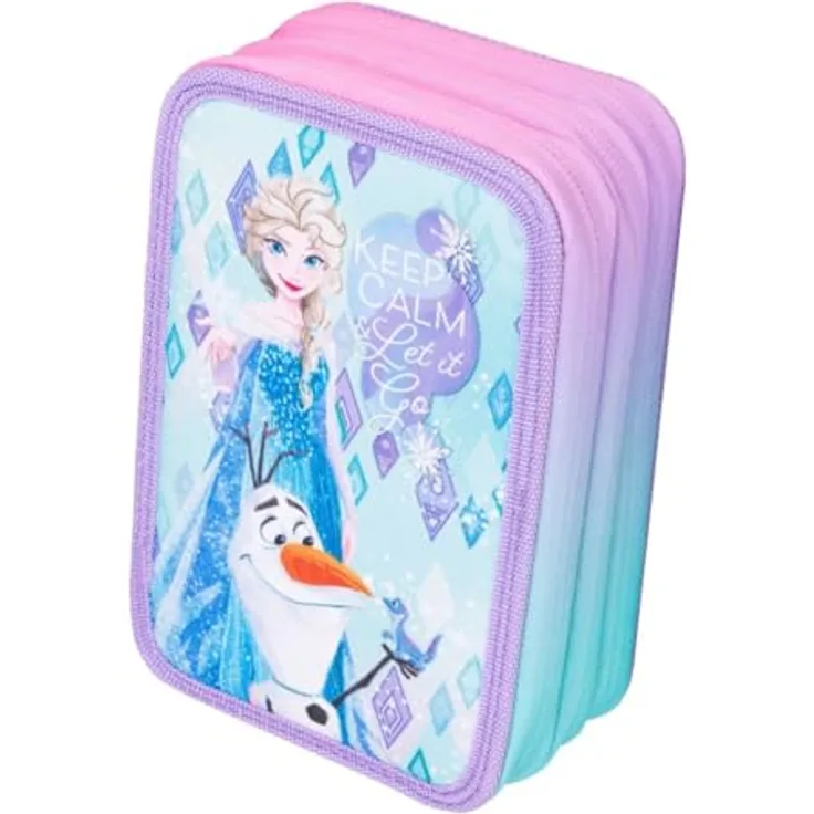 CoolPack Federmäppchen Etui, Disney, Frozen, befüllt mit Buntstiften und Fasermalern