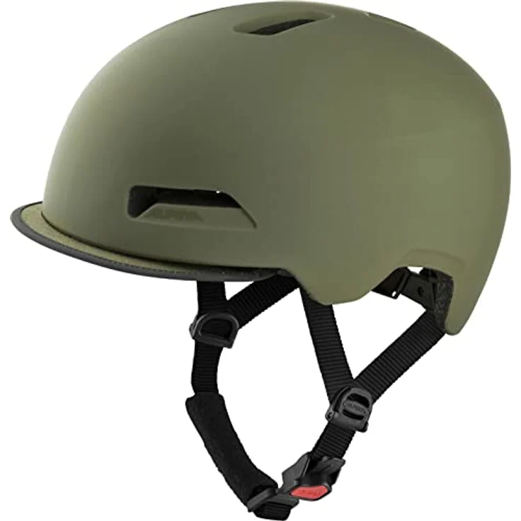 ALPINA BROOKLYN - Urban Fahrradhelm mit LED-Licht, robust und komfortabel, olive matt, 52-57 cm – Bild 1