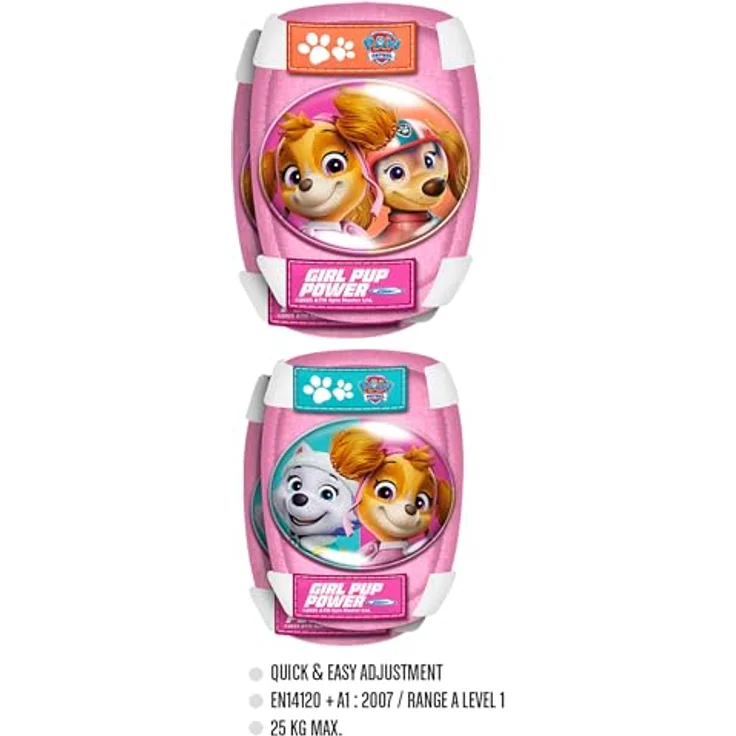 STAMP Helm + Ellbogen-& Knie Schutz. PAW Patrol Pink Combo Elbow & Knee Pads, SKIDS Control – Bild 4