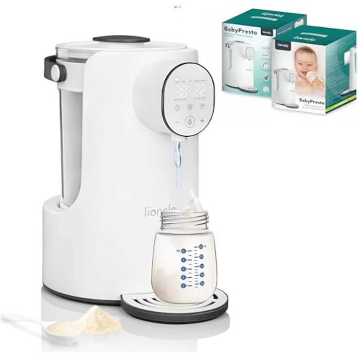 Lionelo BABYPRESTO Babymilchmaschine, elektrischer Warmwasserbereiter 2 Liter Kapazität 1000 W, hält warm 24 h Wasserdosierung 30-300 ml, Entchlorung – Bild 1
