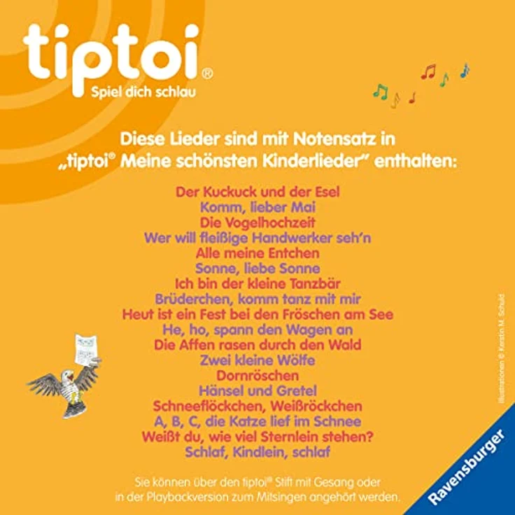 Ravensburger tiptoi® Buch - Meine schönsten Kinderlieder - Interaktives Kinderbuch mit beliebten Melodien und Klängen – Bild 7
