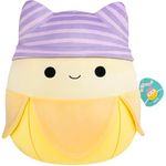 Squishmallows Junie die Banane mit Katzenmütze SQCR08608, 40 cm superweiches Plüsch-Kuscheltier