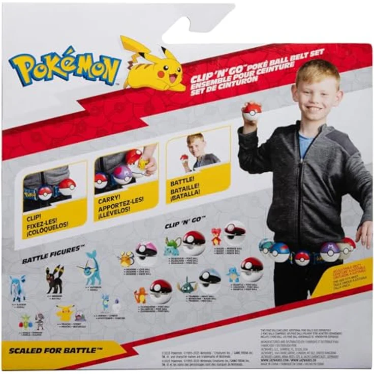 Jazwares Poké Gürtel-Set mit Poké Ball, Level Ball und Pikachu-Figur, Gelb One Size – Bild 7
