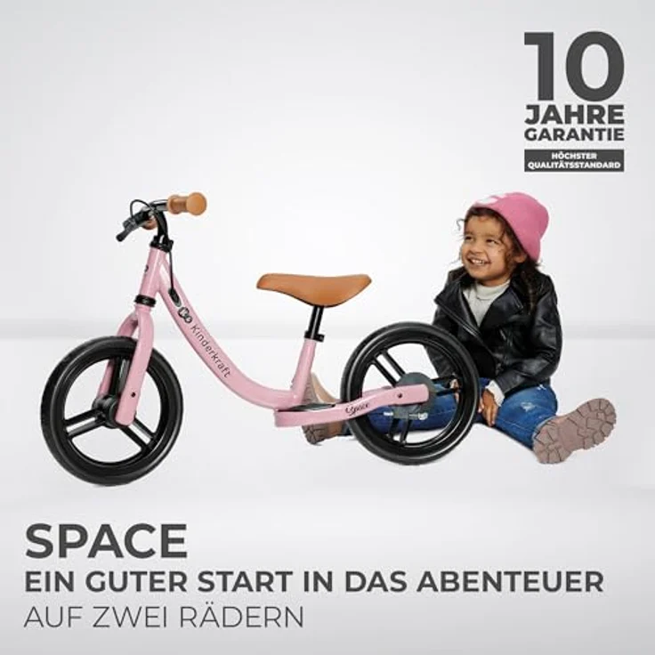 kk Kinderkraft SPACE2 Laufrad, Metall, ab 2 Jahre, Modernes Design, Höhenverstellbarer Sattel, 12 Zoll Räder – Bild 2