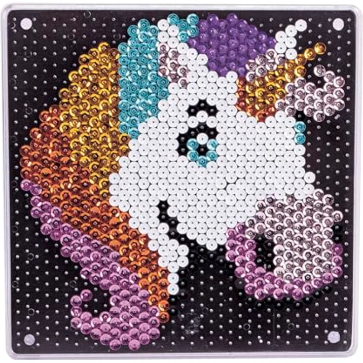 SIMBA Art&Fun Sequin Einhorn, Bastelset mit 700 Pailletten und doppelseitiger Vorlage, 18x18cm – Bild 2