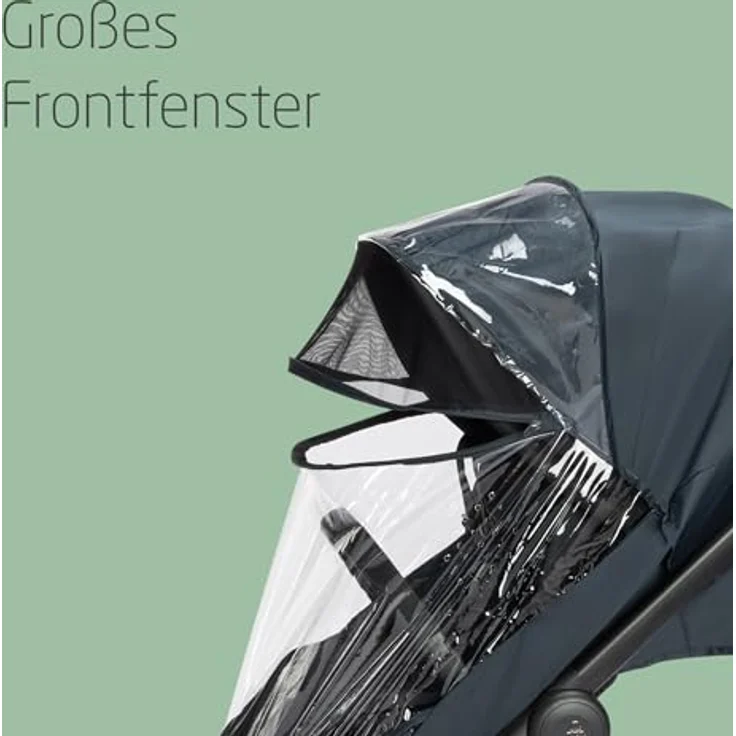 Maxi-Cosi Comfort Regenverdeck für Kinderwagen, atmungsaktiv mit Frontfenster, einfach zu befestigen, durchsichtig – Bild 3