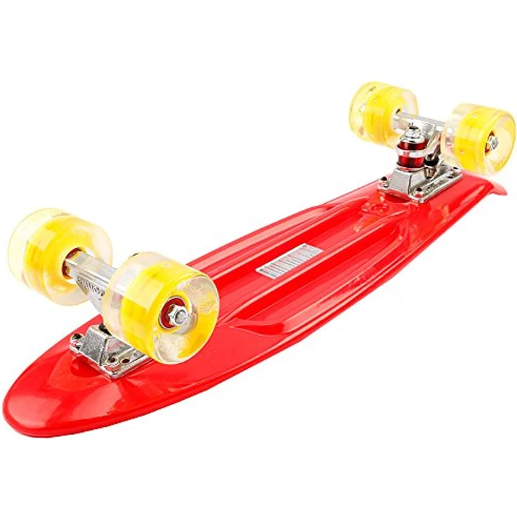 FunTomia Kinder Skateboard Cruiserboard Miniboard 57cm mit oder ohne LED Leuchtrollen Alu Truck Mach1 Kugellager Cruiser Mini Board – Bild 3