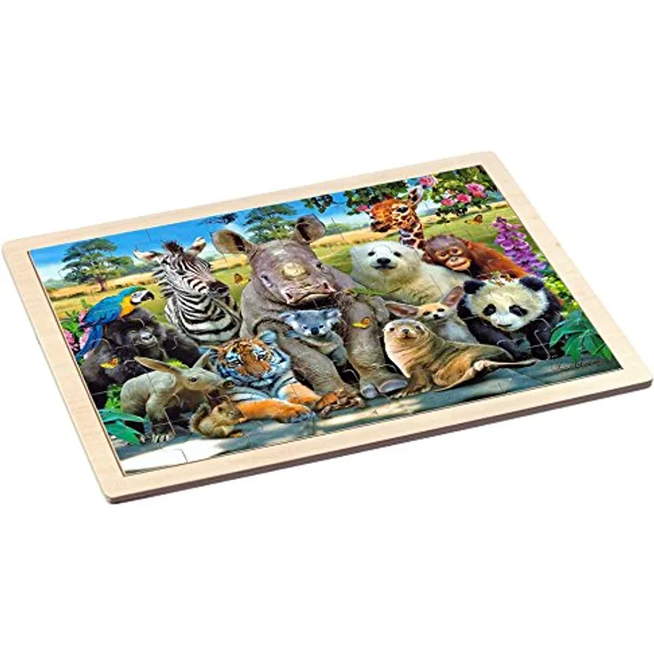 Philos 9000 - Holz-Rahmenpuzzle "Exotic - Wildlife" 48 Teile