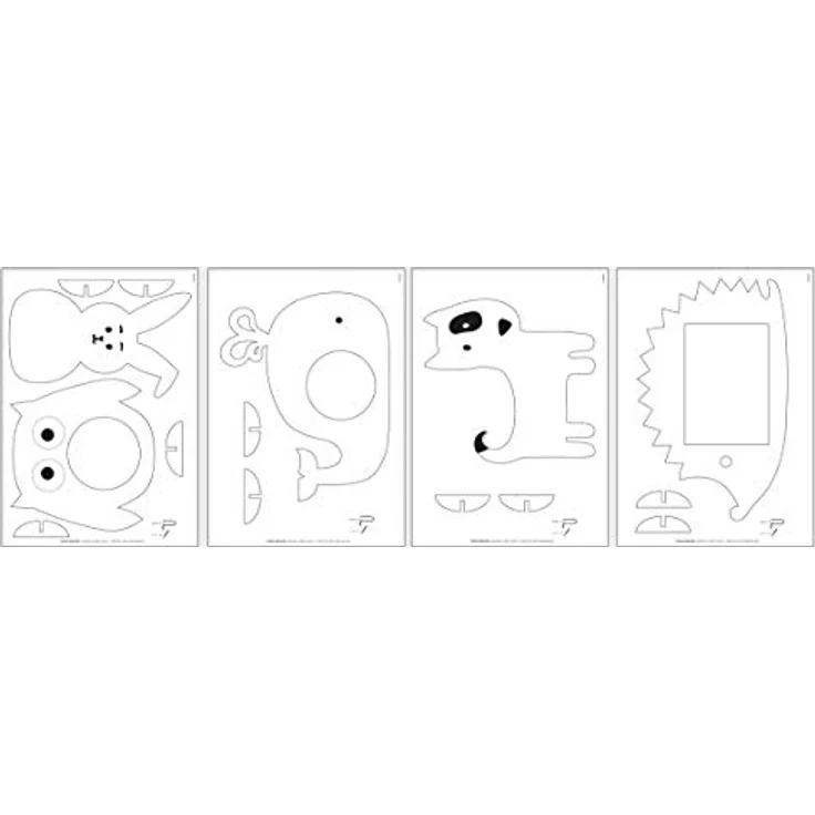 Rayher 62912505 Laubsägevorlagen Tiere, mit Sperrholzplatten, Motiv für Laubsägearbeiten, 300x200x4 mm, Natur – Bild 1