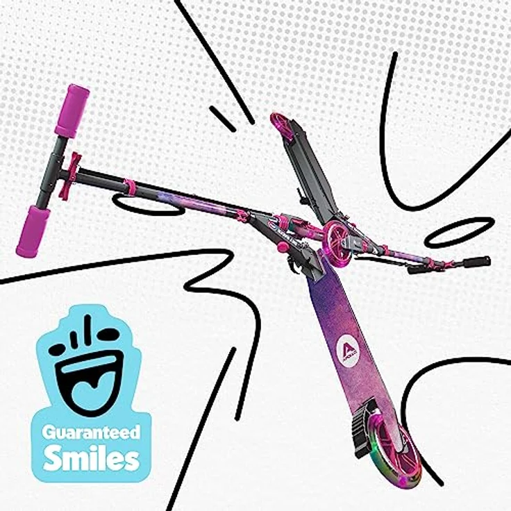 Apollo Skyracer City Roller mit LED Leuchträdern | Roller Kinder 6 Jahre | City Scooter mit Federung | Tretroller für Kinder und Teens | Kinder Roller klappbar und höhenverstellbar, Starlight – Bild 5