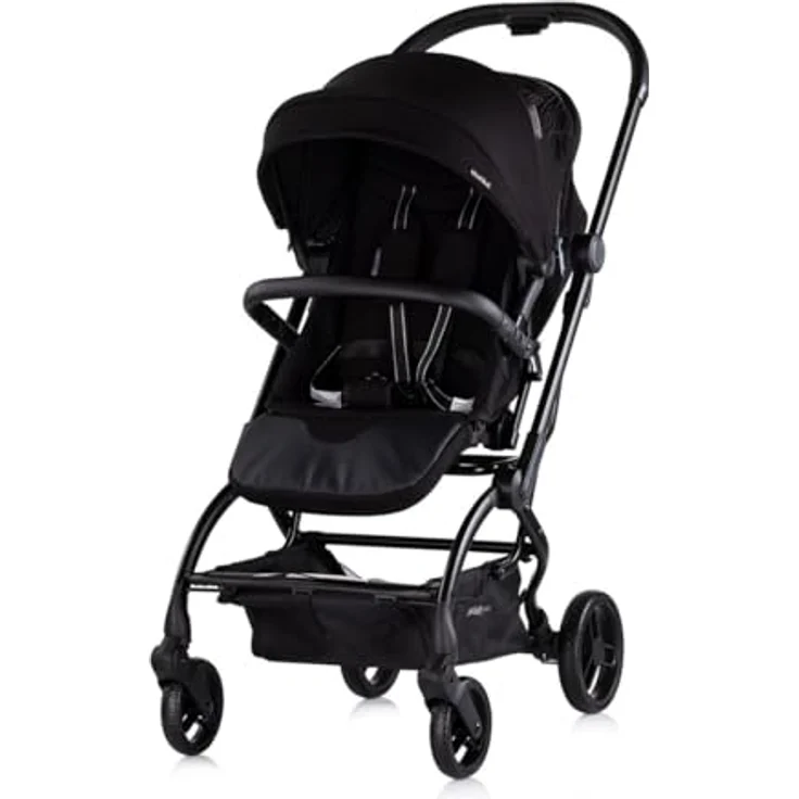 Chipolino Kinderwagen Revolut, 360° drehbarer Sitz, verstellbar, EVA-Reifen, schwarz – Bild 2
