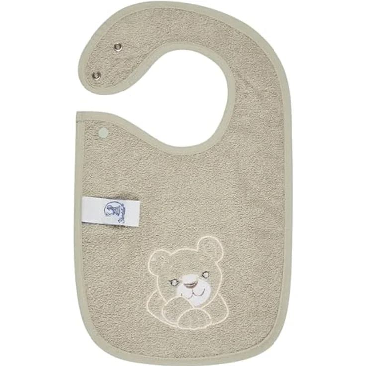 Sterntaler Lätzchen Löwe Leo – Saugfähige Baumwolle mit Druckknopfverschluss – Weich & hautfreundlich für Babys - steingrau – Bild 2