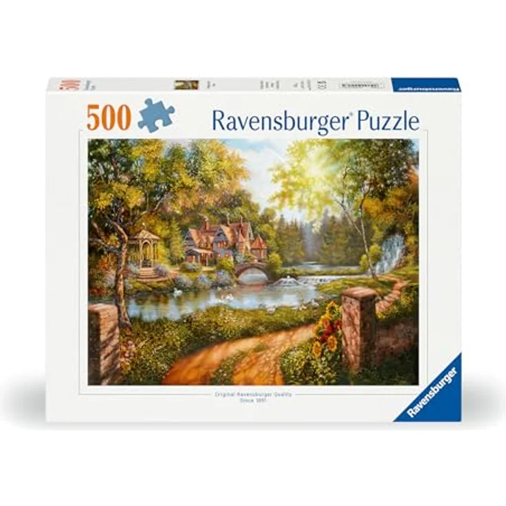 Ravensburger Puzzle 12000218 - Cottage am Fluß - 500 Teile Puzzle für Erwachsene und Kinder ab 12 Jahren, von Ravensburger - Hochwertiges Puzzle mit handgefertigten Stanzmessern und reflexfreiem Puzzlebild – Bild 2