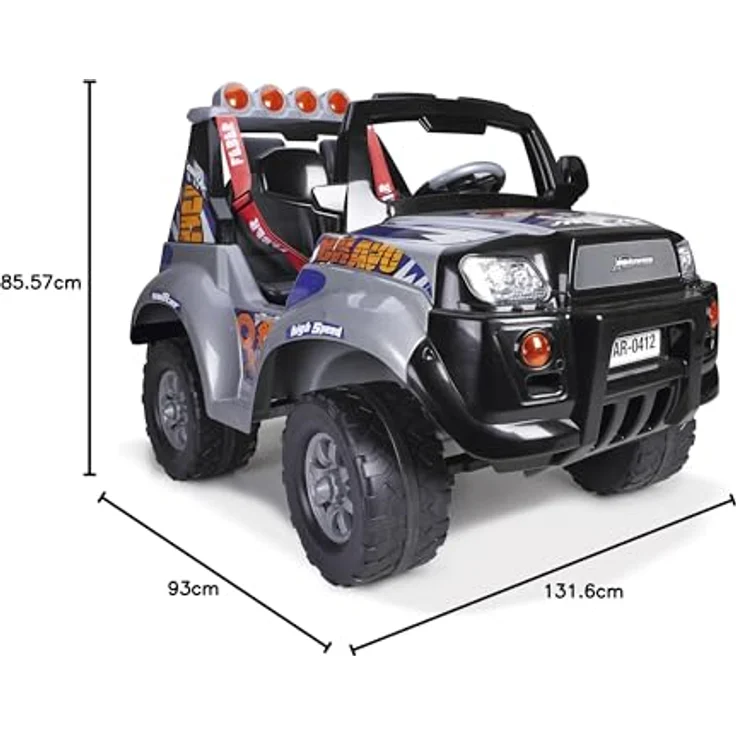 Feber Famosa X-Storm Elektrospielzeugfahrzeug, 12V für Kinder, 2 Sitze, grau, Mehrfarbig, geeignet für 3 bis 8 Jahre – Bild 7