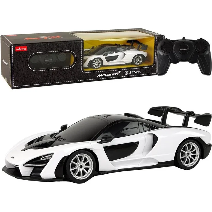 No Name McLaren Senna R/C 1:18, ferngesteuertes Spielzeugauto in Weiß mit beweglichen Elementen und Gummirädern