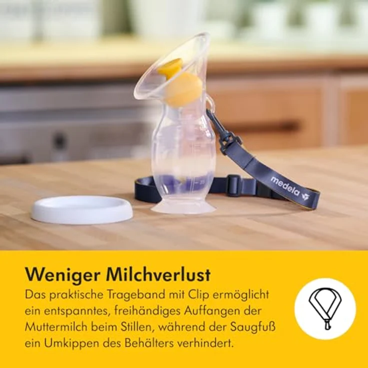 Medela Muttermilch-Auffangbehälter für stillende Mütter, Milch-Auffänger aus Silikon, Milch-Auffänger mit Saugfuß und Deckel zur Aufbewahrung für das tägliche Stillen, 101044201, Transparent – Bild 7
