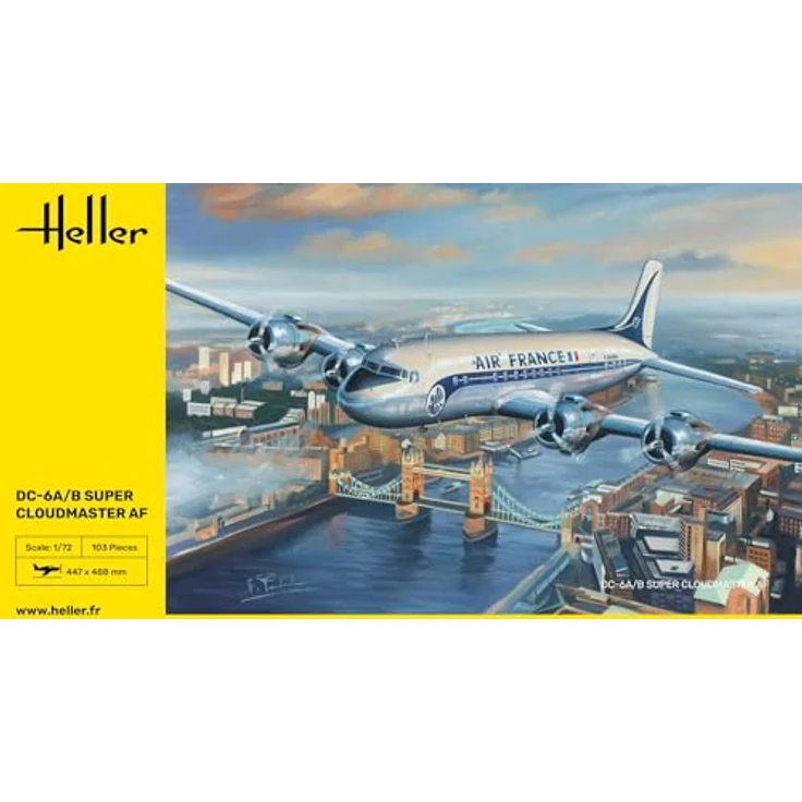 Heller 80315 Modellbausatz Douglas DC-6 Super Cloudmaster, detailliertes Flugzeugmodell im Maßstab 1:72 – Bild 3