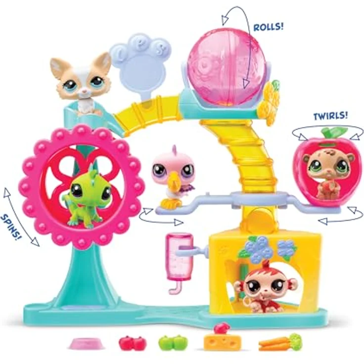 Littlest Pet Shop Fun Factory Playground Playset, fantasievoller Spielplatz für kreative Abenteuer mit Spielzeugfiguren – Bild 2