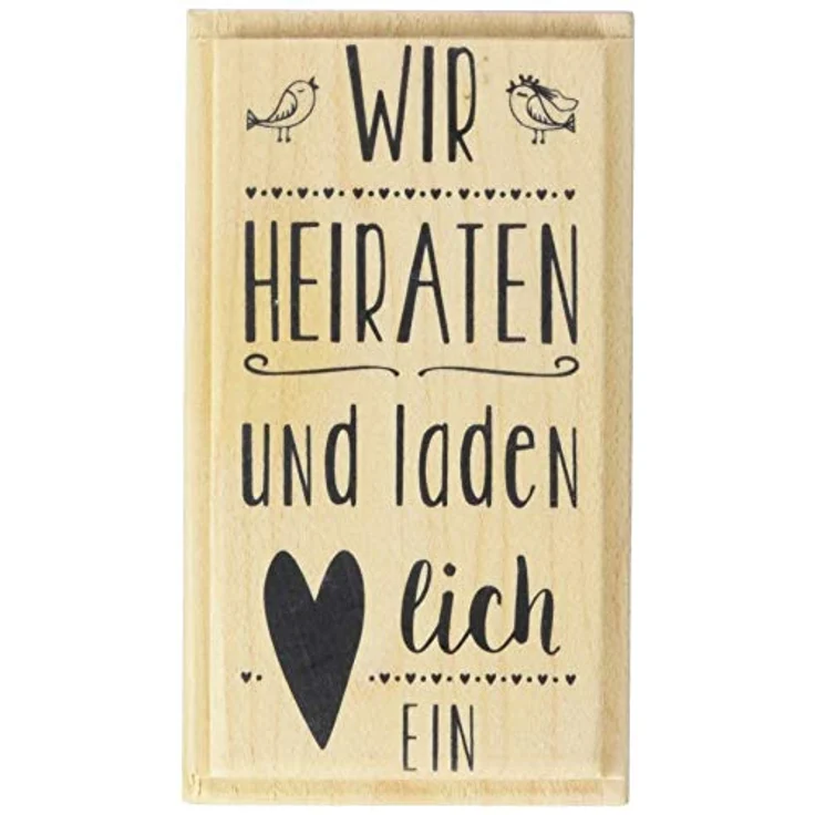Knorr Prandell HEYDA 211800014 Stempel aus Holz (Hochzeit) 4,3 x 8,6 cm, Buche, matt lackiert – Bild 1