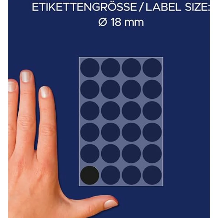 AVERY Zweckform Klebepunkte 3003, selbstklebend, schwarz, Ø 18 mm, 96 Stück, dauerhaft haftend, aus hochwertigem Schreibpapier – Bild 3