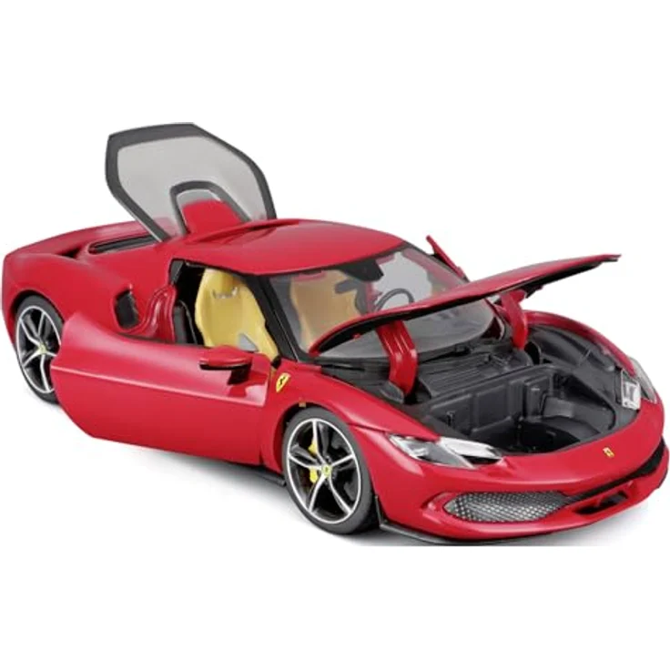 BBURAGO Ferrari 296 GTB R&P, Realistisches Automodell im Maßstab 1:18 mit öffnenden Türen und lenkbaren Rädern, offizielle Ferrari-Lizenz, empfohlen ab 3 Jahren – Bild 5