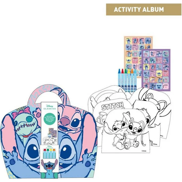 Lilo & Stitch Malset Universe, Kreativset für Kinder mit Malvorlagen, Stickern und Rätseln