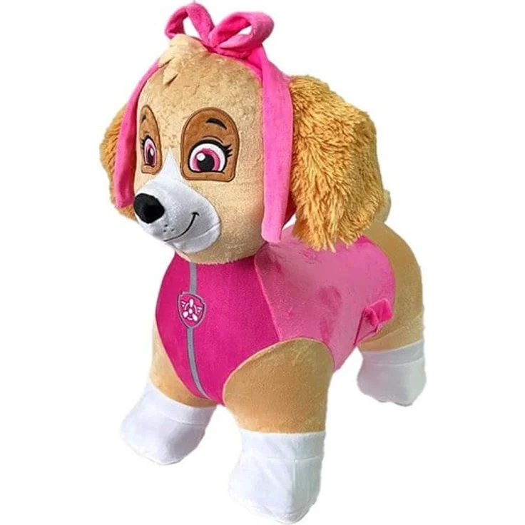 Diamant Paw Patrol Jumpy Skye, weicher Sprunghund mit aufblasbarem Kern, rosa Pilotenanzug, für Kinder ab 3 Jahren