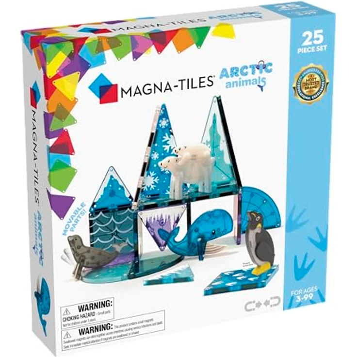 Magna-Tiles Arctic Animals 25-teiliges Set - magnetischen 3D-Bausteinen in klaren Farben, fördert spielerisches Lernen – Bild 1