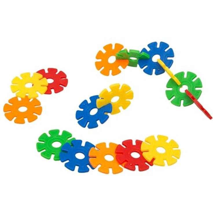 Smart Planet 400 Steckblumen in Dose - Schneeflocken zum Stecken 3,3 cm - Kinder Spielzeug - Lernspielzeug - Steckbausteine Stecksteine ab 3 Jahren – Bild 4