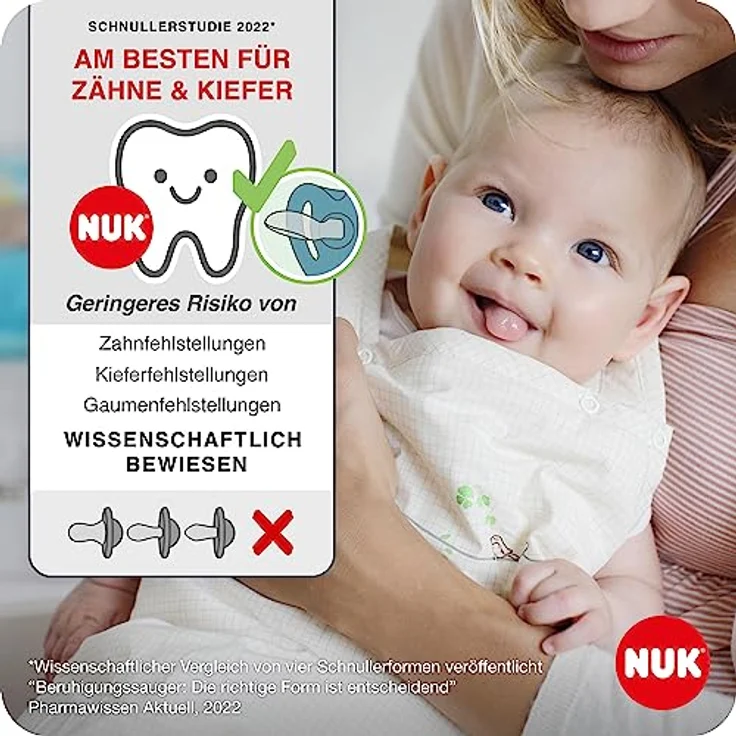 NUK Space Schnuller mit Leuchteffekt | Schnuller mit extra Belüftung | BPA-freies Silikon | 18-36 Monate | Löwe & Mond | 2 Stück – Bild 2