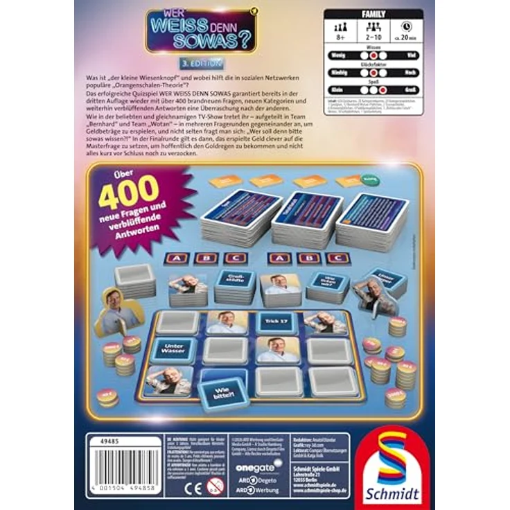 Schmidt Spiele Wer weiss denn sowas? 3. Edition, Brettspiel mit 400 brandneuen Fragen und Antworten – Bild 2