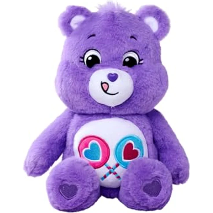 SIMBA Kuscheltier Care Bears Teile Gern Bärchi,35 cm, Lila mit zwei Lollis auf dem Bauch – Bild 2