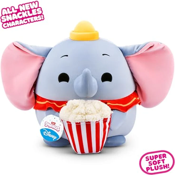 Snackles Disney Plüschspielzeug 35 cm, Dumbo mit Popcorn, superweicher Plüsch, limitierte Edition – Bild 3