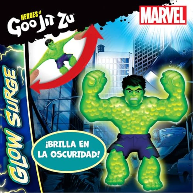Heroes of Goo Jit Zu Hulk Figur, leuchtet im Dunkeln, dehnbar und quetschbar, Mehrfarbig, CO42714 – Bild 2