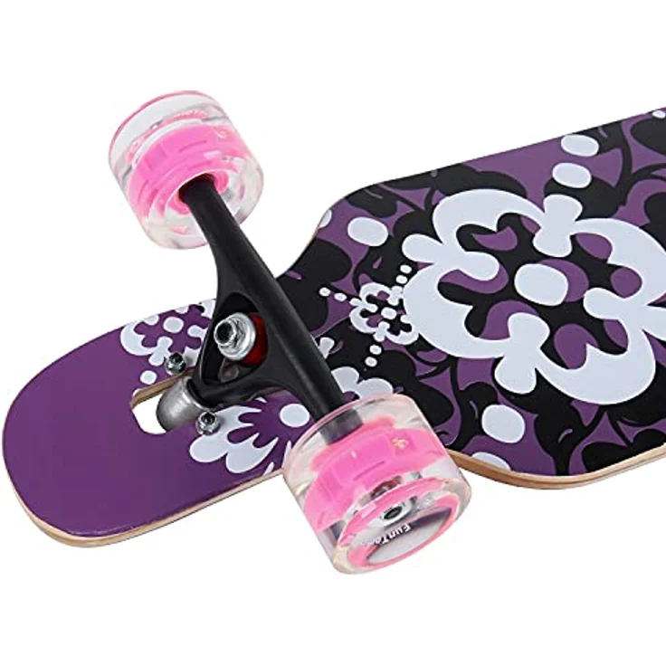 FunTomia Flex3 bis 68kg - Camber Longboard (lila Blume LED - Ahornholz) – Bild 5