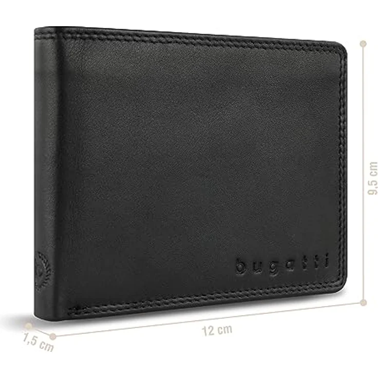 Bugatti Simbiosi Geldbörse II Leder 12 cm, Schwarz, S, Schwarz, S, Schwarz, S, Elegant – Bild 2