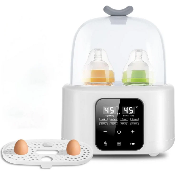 Forrlite 6-in-1 Babyflaschenwärmer, Doppelbecher Flaschenwärmer für Babyflaschen mit konstantem Temperaturmodus und automatischer Abschaltung