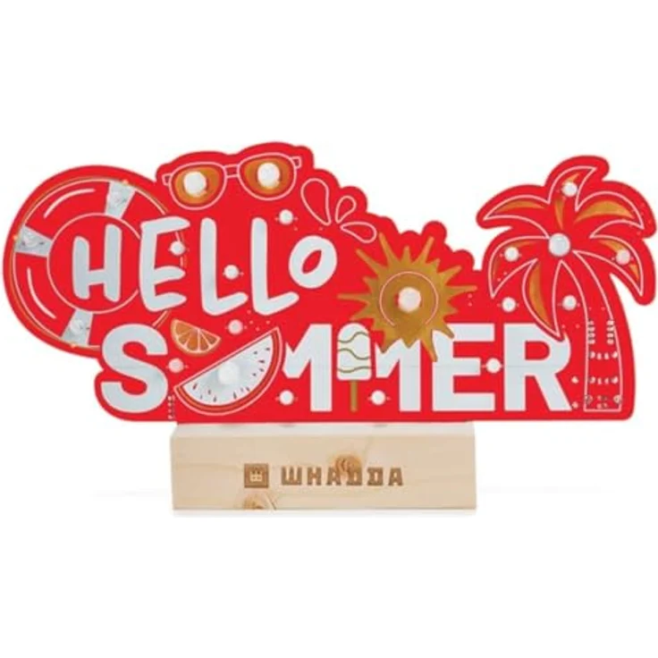 Whadda Lötbausatz XL-Platine Hello Summer, mit Holzhalter, kreatives STEM-Projekt für Bildung und Experimentieren – Bild 3