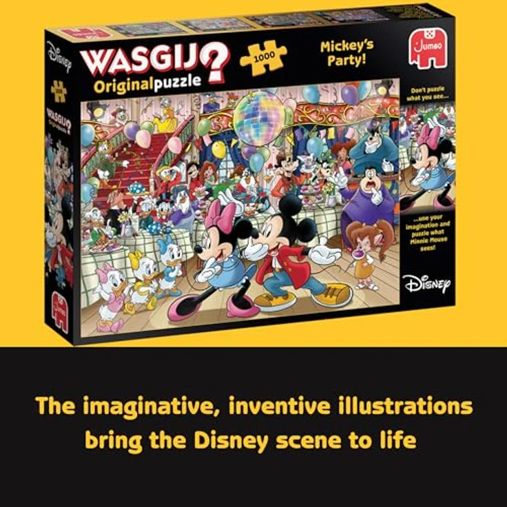 Wasgij Original Disney - 1000 Teile Puzzle "Mickey's Party" mit Disney-Charakteren, einmaliger Twist – Bild 2