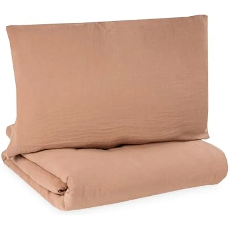 Julius Zöllner Bettwäsche Musselin Dune, 2-teiliges Set (100x135 cm und 40x60 cm), schadstoffgeprüft, atmungsaktiv und pflegeleicht – Bild 2