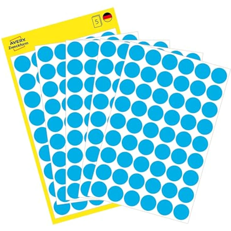 AVERY Zweckform Klebepunkte 3142, beschriftbare Markierungspunkte, blau, Ø 12,0 mm, 270 St. – Bild 1