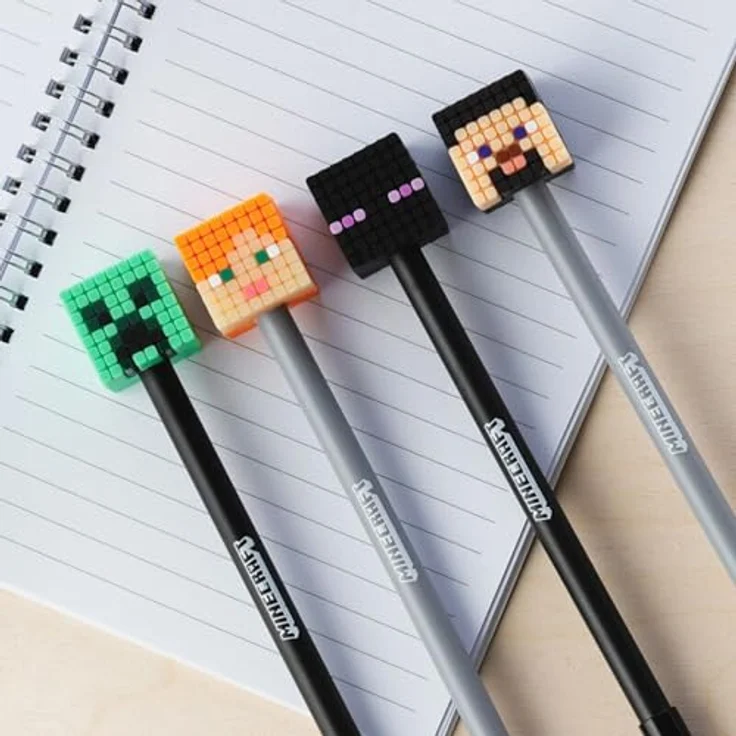 PUCKATOR Minecraft Set 8 Topper Fine Point Stifte, Präzise Filzstifte mit Minecraft-Symbolen für kreatives Schreiben und Zeichnen – Bild 4