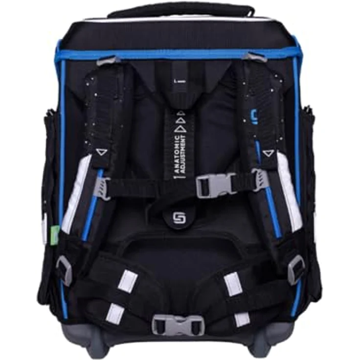 Schneiders Vienna Ergolite Space Quest, ergonomischer Schulranzen aus 100% recycelten PET-Flaschen, 22 Liter Volumen, inklusive LED-Leuchtstäbe und 9-teiligem Set – Bild 4