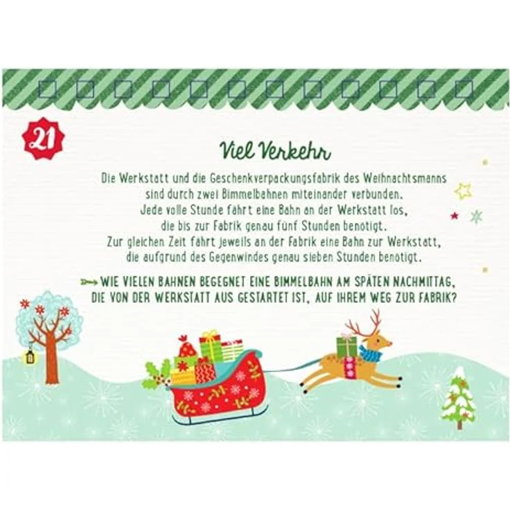 Kaufmann 24 knifflig-gute Weihnachtsrätsel, Adventskalender für Rätselfreunde mit verschiedenen Rätselarten, dekorativ gestaltet – Bild 4