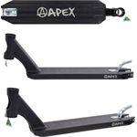 Apex Stuntscooter Apex Pro Stunt-Scooter Deck 600 (51cm) schwarz, aus wärmebehandeltem Aluminium 6082, CNC-gefräst und gelasert