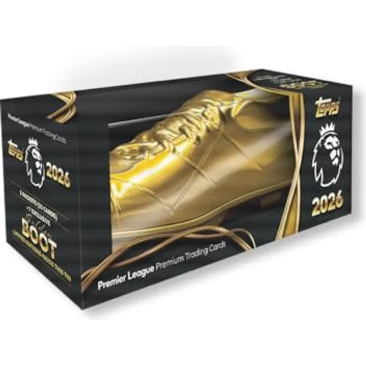 Topps Premier League 2025/26 Trading Cards, Golden Boot Tin mit 5 Päckchen und 7 exklusiven Limited Edition Karten – Bild 1