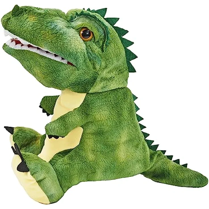 Kögler 90543 - Dinosaurier Handpuppe als T-Rex in Grün, ca. 30 cm